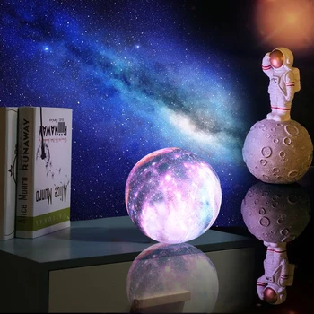 Nye Ankomst USB-Led Nat Lys 3D-Print Stjernede Moon Lamp Farverige Ændre Touch Hjem Indretning, Kreative Gave Galaxy Lampe Dropshipping