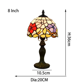 Tiffany Style Bord Lampe Til Soveværelset ved siden af Sengen Undersøgelse værelses Stue Dekoration masa lambas Mosaik, Glasmosaik tiffanylamp