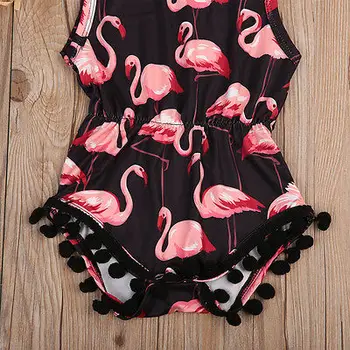 2018 Nyfødte Spædbarn Baby Piger Romper Flamingo Udskrive Et Stykke Pullover Sunsuit Outfits 0-24M