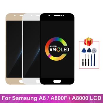 A8 Super AMOLED-For Samsung Galaxy A8 A800 LCD-Skærm Touch screen Digitizer Udskiftning af Dele Til A8000 A8000F Skærm