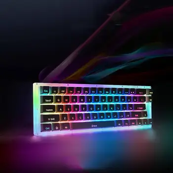 K66 Glaseret Farverige Mekanisk Tastatur Gateron Skifte Krystallinsk Baseret Tastatur 66keys 16,8 Mio RGB 40Gbps Type -C