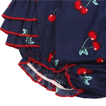 Baby Pige Tøj Søde Kirsebær mønster Pjusket Sparkedragt & Pandebånd 2stk Nyfødte Barn Outfits Sæt 0-3 år Alder Baby Kostume