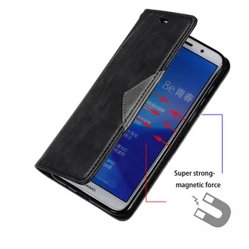 Huawei Y5 2018 Tilfælde på For Fundas Huawei Y 5 Y5 Prime 2018 DRA-LX2 DUA-LX2 DRA-L01 DUA-L21 Læder Flip Cover med Magnetisk Case Etui
