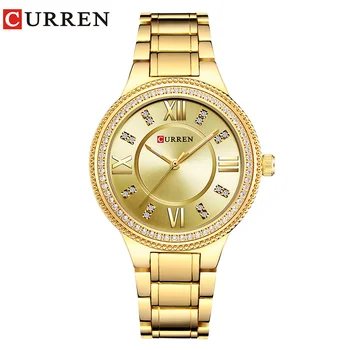 CURREN ure kvinder mode luksus watch mode Alle Rustfrit Stål med Høj Kvalitet Diamond dameur Rhinestone Kvinder Ure