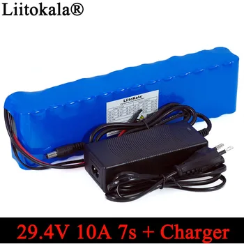 Liitokala 24V 10ah 7S4P batterier 250W 29.4 v 10000mAh Batteri 15A BMS for motor stol-sæt El - + 29.4 V 2A Oplader