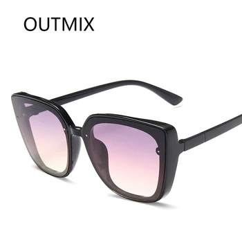 Overdimensionerede Kvinders Solbriller Luksus Brand Designer Mode Tyk Ramme Cat Eye solbriller Kvindelige Gradient Solbrille UV400 Nuancer