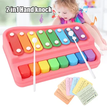 2019 Nye 2-i-1 Børn Paino Toy Banke på Tastaturet 8-tone Musikalsk Instrument, Tidlig Uddannelse Toy