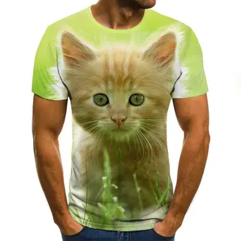 2020 nye mode 3D printet T-shirt dyr mønster sommeren korte ærmer rund hals top casual mænds T-shirt