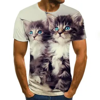 2020 nye mode 3D printet T-shirt dyr mønster sommeren korte ærmer rund hals top casual mænds T-shirt