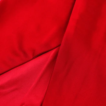 Høj kvalitet rød sexet stram one-skulder med lange ærmer mode kendte party kjoler