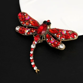 Mode Crystal Dragonfly Brocher For Kvinder 2019 Vintage Mænd Insekt Dyr Broche Pins Brochase Smykker Dropshipping