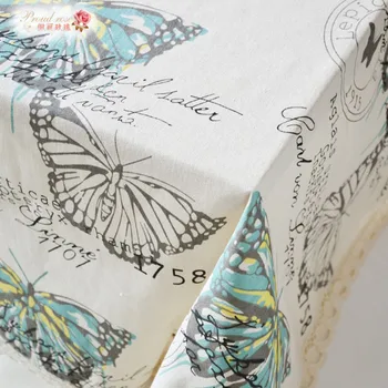 Stolt Steg Landdistrikterne Linned Butterfly Dug Trykt FabricTable Dække Pudebetræk Hjem Dekoration Stol Dække Pude Moderne