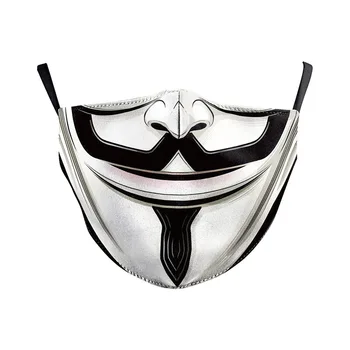 Tegnefilm Støv Voksen Masker, Halloween PM2.5 Filter Udskrivning Ansigtsværn anti Genanvendelige ansigtsmaske Vindtæt Munden støvtæt