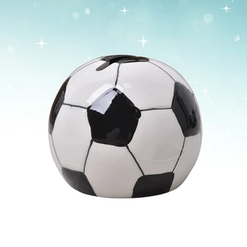 1PC Spare Pot Fodbold Kreative Fodbold Keramik, værdiboks til Coin Bank sparegris Penge Kasse for børn Børn Voksne