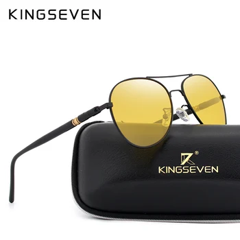 Kingseven 2017 Mænds Solbriller Night Vision Goggles HD Polariserende solbriller Mænd Kørsel Brillerne Mandlige Kvinder Tilbehør