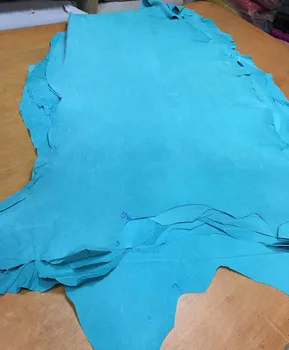 Light blue Genuine pig split suede leather material whole piece
