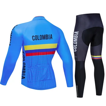 Blå 2020 COLOMBIA Foråret Efteråret Mænd Cykling Trøjer med Lange Ærmer sæt Cykel Shirts MTB Cykel Cykling Tøj Udendørs Sportstøj