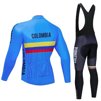 Blå 2020 COLOMBIA Foråret Efteråret Mænd Cykling Trøjer med Lange Ærmer sæt Cykel Shirts MTB Cykel Cykling Tøj Udendørs Sportstøj