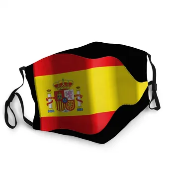 Spansk Flag Vaskbart Filter Vandtæt Stof Maske Spanske Kulturfestival Tyrefægtning Festival Ikke Disponibel Munden Mascaraer