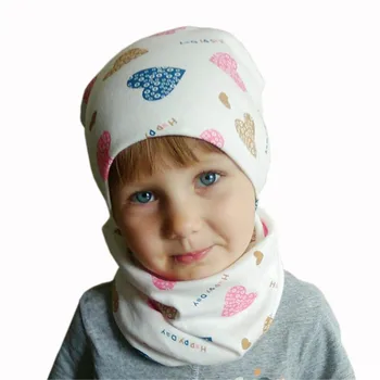 Ny Bomuld Kids Halstørklæde, Hat Sæt Snefnug Vinter Baby Cap Efteråret Drenge Piger Dæksel Børn, Hat, Tørklæde Sæt Varm Baby Hat