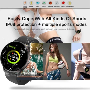 LIGE Fuld Touch Screen Mænd Smarte Ure Sport Fitness Ur med puls, Blodtryk Vandtæt Smartwatch Til android, IOS+Max