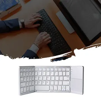 Mini Folde Tastatur Sammenklappelig Trådløse Tastatur Med Touchpad ' En Til Windows, Android, Ios Tablet Ipad Telefon