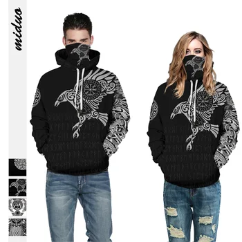 Plus Størrelse Casual hoodie Street Style hættetrøjer Mode Udskrivning Kvinder Retro-Goth-Punk Alfabet Hip-Hop Par Hooded Sweatshirt