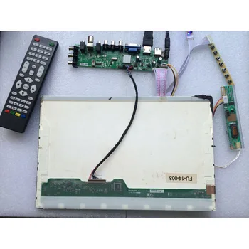 Kit Til LTN154AT07 remote Panel 30pin 1280X800 Controller board Digital DVB-C, DVB-T, VGA-CCFL-TV USB-AV LCD-15.4