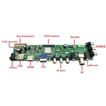 Kit Til LTN154AT07 remote Panel 30pin 1280X800 Controller board Digital DVB-C, DVB-T, VGA-CCFL-TV USB-AV LCD-15.4