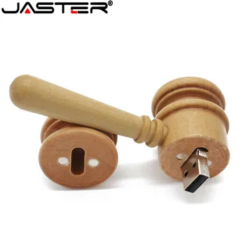JASTER Træ-usb-flash-drev gavel Hammer model 64 gb 16 gb 32 gb 4 GB hukommelse, usb-stick, ahorn træ pen-drev 1STK gratis brugerdefinerede logo