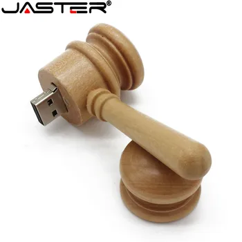 JASTER Træ-usb-flash-drev gavel Hammer model 64 gb 16 gb 32 gb 4 GB hukommelse, usb-stick, ahorn træ pen-drev 1STK gratis brugerdefinerede logo