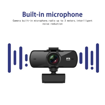 Webcam 2K Full HD 1080P Web-Kamera Autofokus Med Mikrofon USB Web Cam Til PC Mac Laptop, Desktop YouTube Webcamera