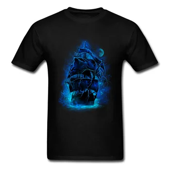 Pirate Storm T-shirt Spøgelse Skib T-Shirt med Print Mænd Tshirt Awesome Sommer Tøj Cosplay Toppe Bomuld t-Shirts 3D-Tegnefilm Trykt