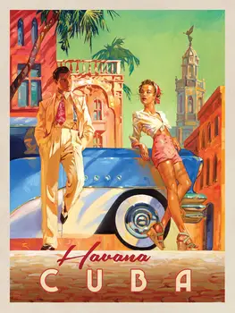 400 × 300MM -font-b-Havana-b-font-font-b-Cuba-b-font-Elsker-Pop-Art-Vintage-Rejse jumbo køleskab magnet SFM-0342
