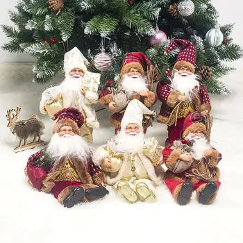 2019 Xmas Nye År, Santa Claus Sidder Jul Store Dukke Stof Kid Legetøj Julegave Dekorationer Til Hjemmet Tabel Ornament