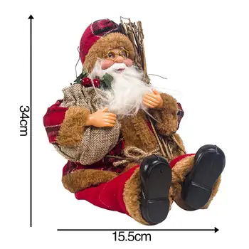 2019 Xmas Nye År, Santa Claus Sidder Jul Store Dukke Stof Kid Legetøj Julegave Dekorationer Til Hjemmet Tabel Ornament