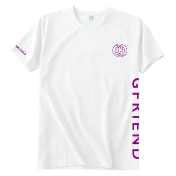 Nye ankomst kpop gfriend samme logo print o hals kortærmet t-shirt unisex fans sommeren støttende løs t-shirt sort/hvid