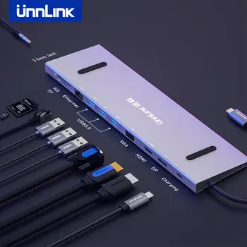 Unnlink USB-HUB USB3.0 SD-TF Kort Læser Thunderbolt 3 Dock Adapter til MacBook pro S8 S9 S10 Dex P20-P30 Mate 20