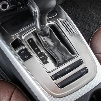 For Audi A5 A4 B9 Q5 Bil Gear Shift Ramme Panel Rustfrit Stål Udsmykning Dække Klistermærker Til Bil Tilbehør