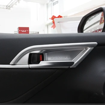 4STK Dørs Indvendige Håndtag Dekorative Dækning for Toyota Camry 2017 2018 8. Carbon Fibre Interiør Trims Bil Tilbehør