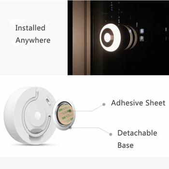 LED Nat Lys med PIR bevægelsesføler Krog USB-Genopladelig til Toilet WC og Køkken, Soveværelse, Cabinet Bog at Læse Tabellen bordlampe