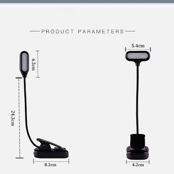 USB-Opladning LED-Slange Lille Bord LampDimming Lommelygte Mini Book Klip Lampe Beskyttelse af Øjne Læsning arbejdslampe Sengen Lanterne