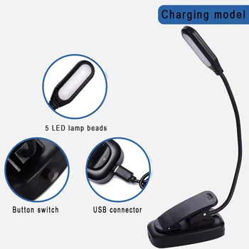 USB-Opladning LED-Slange Lille Bord LampDimming Lommelygte Mini Book Klip Lampe Beskyttelse af Øjne Læsning arbejdslampe Sengen Lanterne