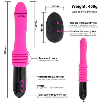 Frådede Dildo Vibrator Automatisk G-spot Vibrator med sugekop Sex Legetøj til Kvinder, Hånd-Fri Sex Sjov Anal Vibrator til Orgasme