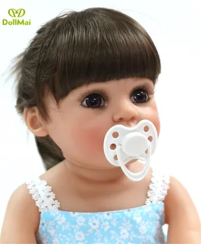 DollMai bebe genfødt sød pige tvillinger nyfødte dukker fuld silikone vinyl reborn baby doll for børn gave bade legetøj
