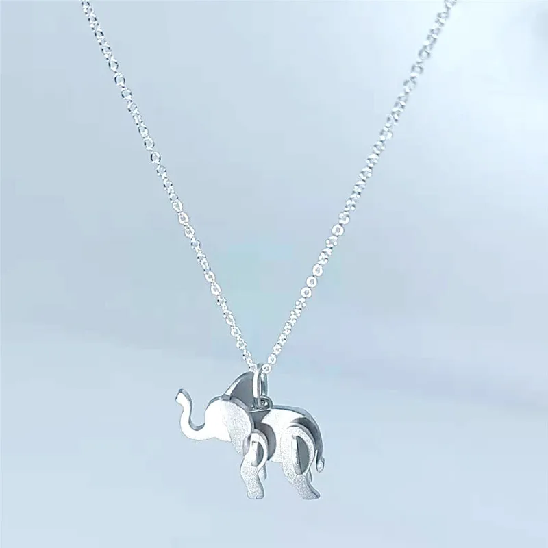 Tre-dimensionelle Mat overflade Legende baby elefant vedhæng S925 Sterling Sølv Halskæde Oprindelige Luksus mærke smykker logo