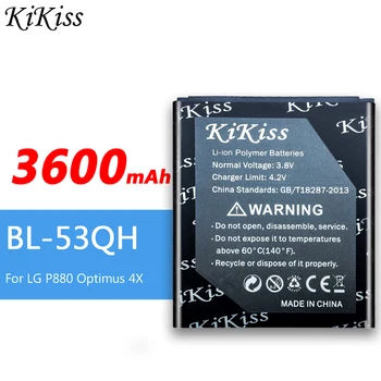KiKiss Lithium Batteri BL-53QH For LG P880 Optimus 4X HD L9 P765 P760 P769 P768 VS930 P870 F160 F200 E0267 BL 53QH 3600mAh