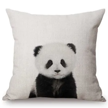 Mode Sød Baby Dyr Kunst Panda Lion Tiger Trykt Pudebetræk Hjem Dekorative Sofa Og Bil Stol Smide Pudebetræk