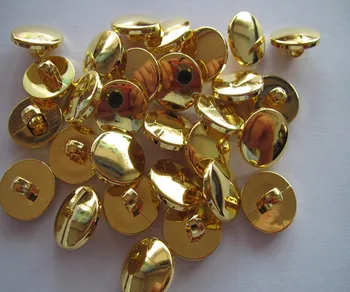 Gratis forsendelse 15mm skaft knappen bluse plast-knappen for gold plating mode-knappen guld farve 100pcs