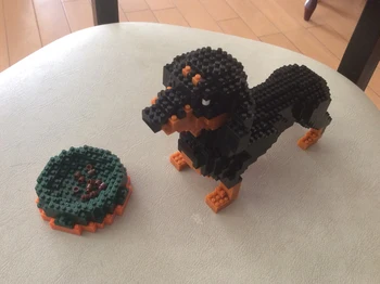 Bygning Stjernede 6618-2 Gravhund Sort Hund Dyr 3D-Model DIY Diamant Mini Bygning Små Blokke Legetøj for Børn, ingen Box